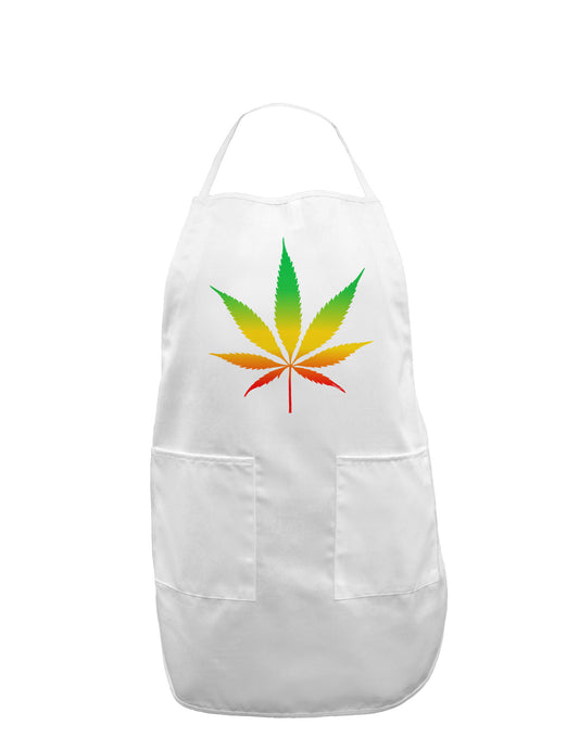 Marijuana Leaf Rastafarian Colors Adult Apron-Bib Apron-TooLoud-White-One-Size-Davson Sales
