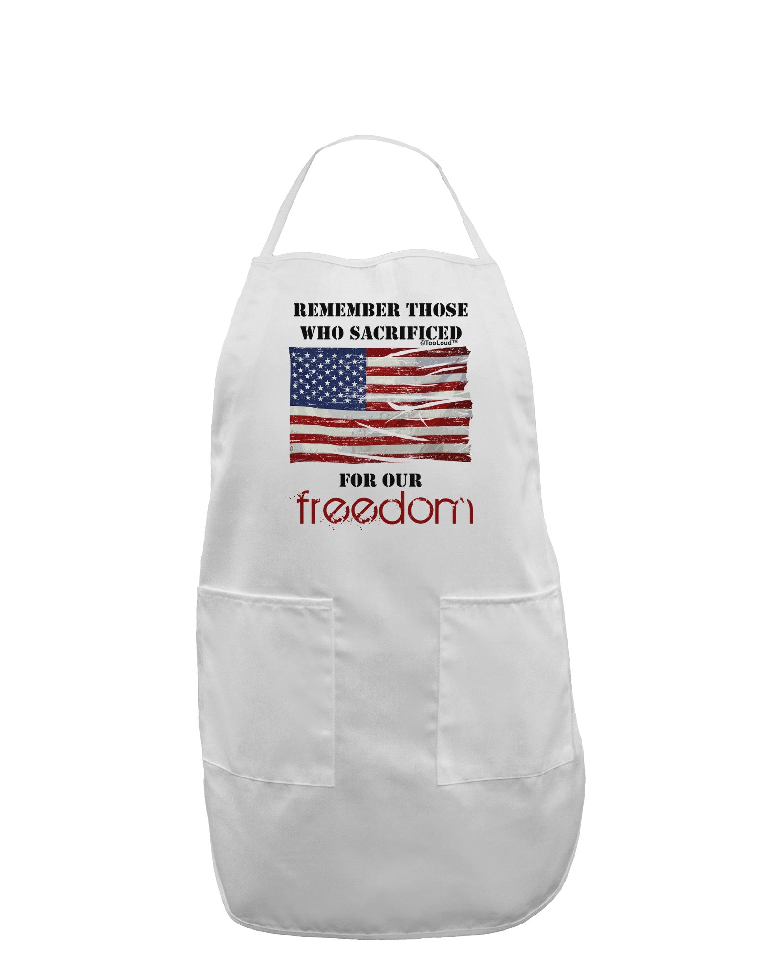 Remember - Veterans Adult Apron-Bib Apron-TooLoud-White-One-Size-Davson Sales