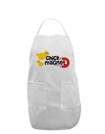 Cute Chick Magnet Design Adult Apron-Bib Apron-TooLoud-White-One-Size-Davson Sales