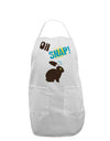 TooLoud Oh Snap Chocolate Easter Bunny Adult Apron-Bib Apron-TooLoud-White-One-Size-Davson Sales