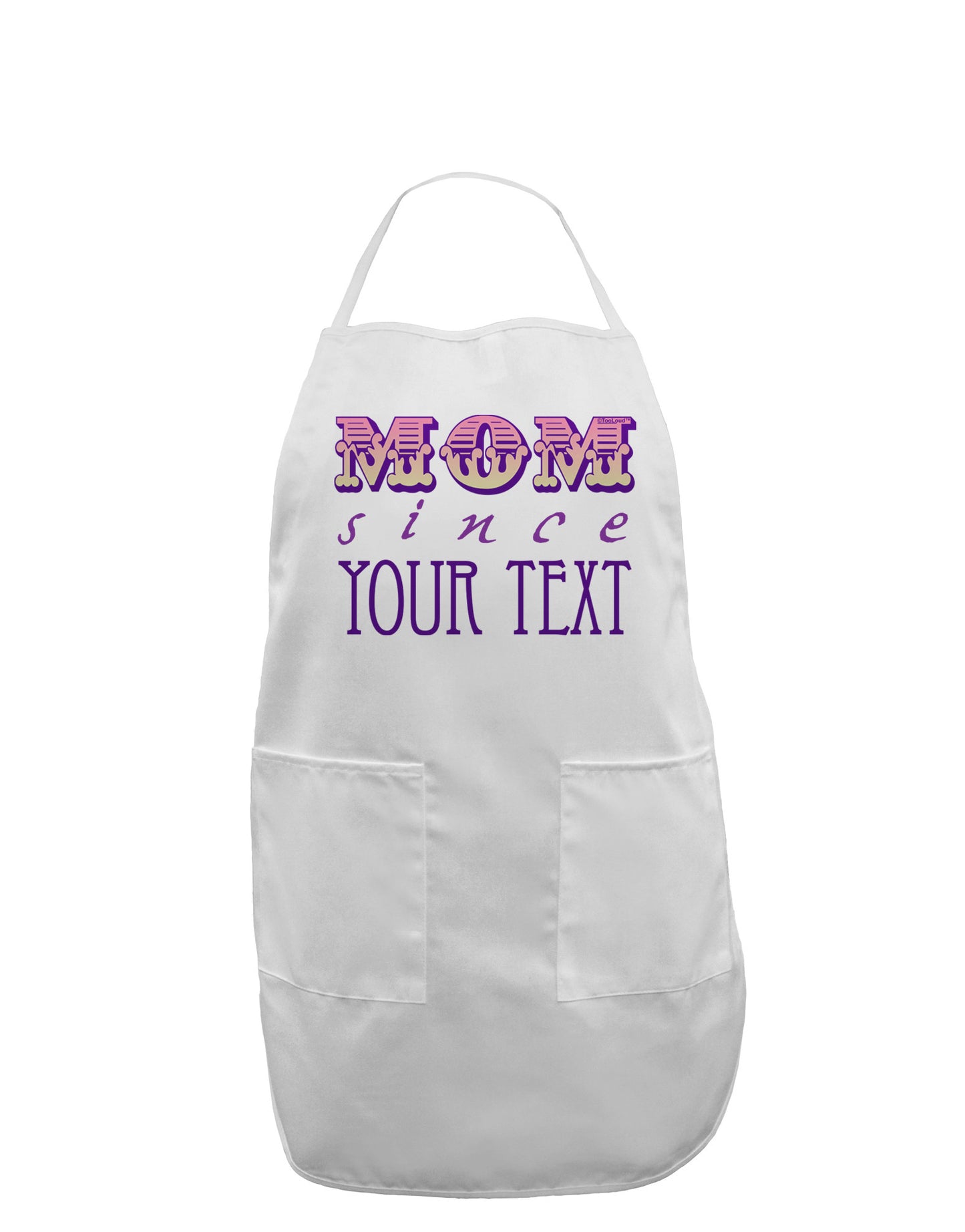 Personalized Mom Since ___ Adult Apron-Bib Apron-TooLoud-White-One-Size-Davson Sales