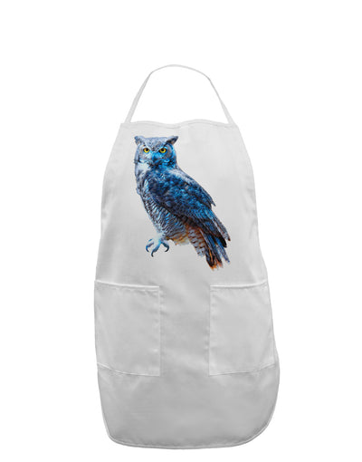 Colorful Great Horned Owl Adult Apron-Bib Apron-TooLoud-White-One-Size-Davson Sales