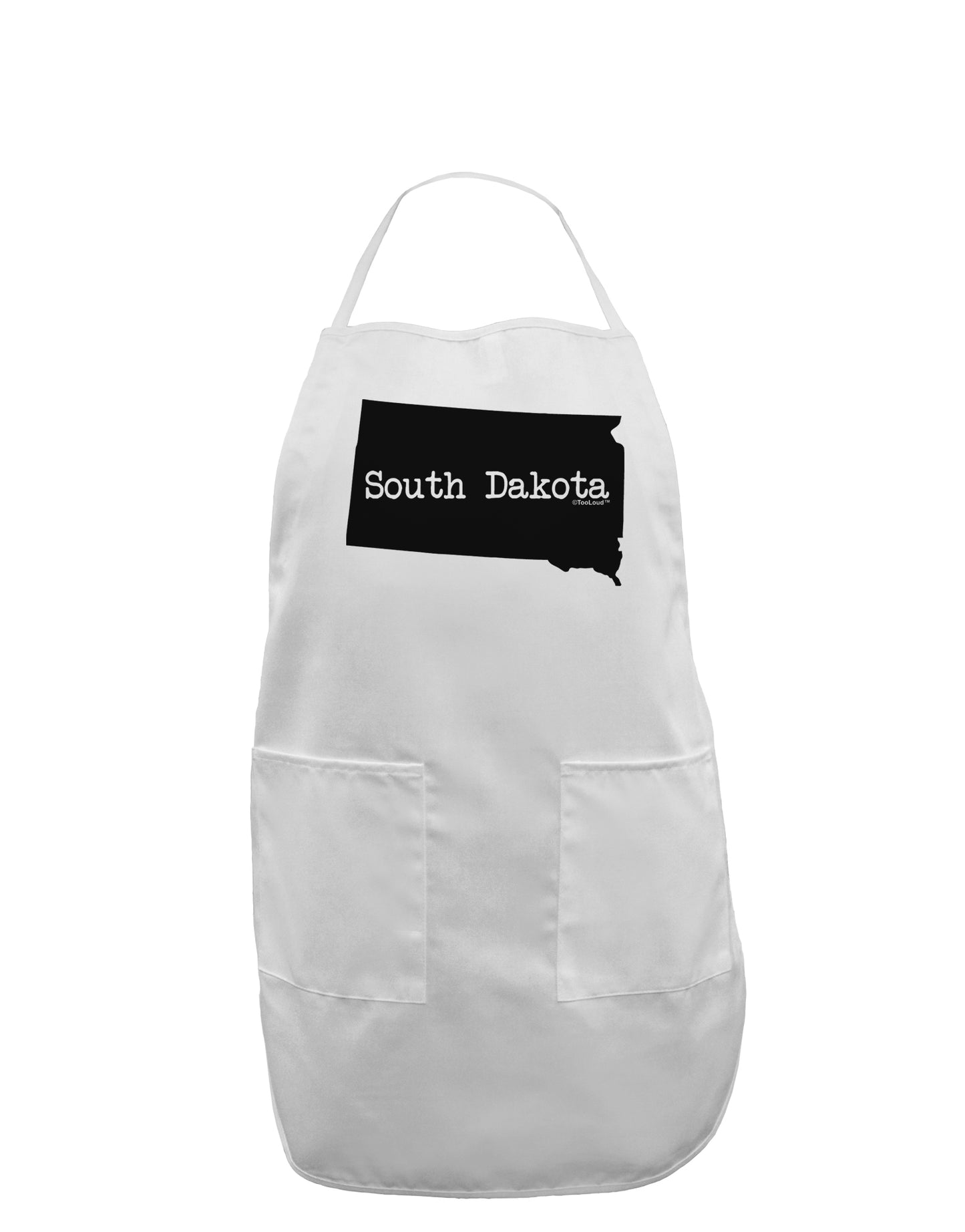 South Dakota - United States Shape Adult Apron by TooLoud-Bib Apron-TooLoud-White-One-Size-Davson Sales