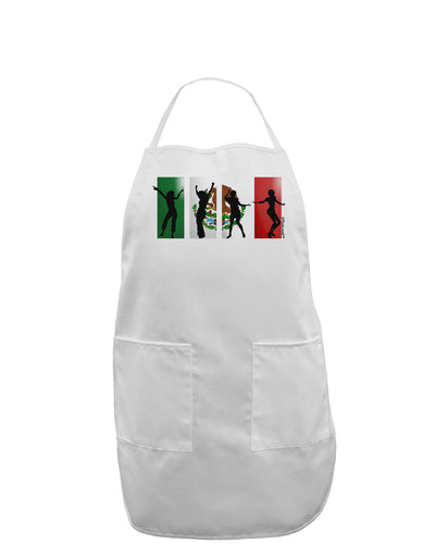 Mexican Flag - Dancing Silhouettes Adult Apron by TooLoud-Bib Apron-TooLoud-White-One-Size-Davson Sales