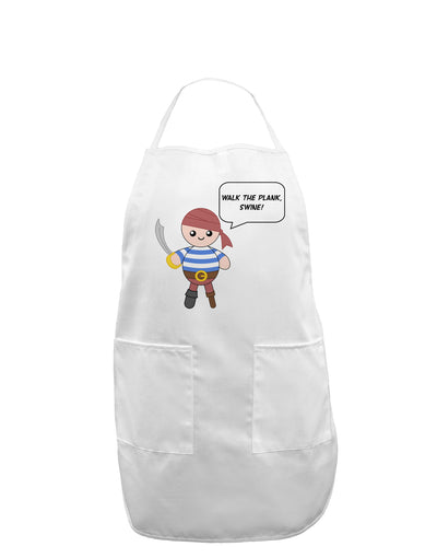 Walk the Plank Swine - Petey the Pirate Adult Apron-Bib Apron-TooLoud-White-One-Size-Davson Sales