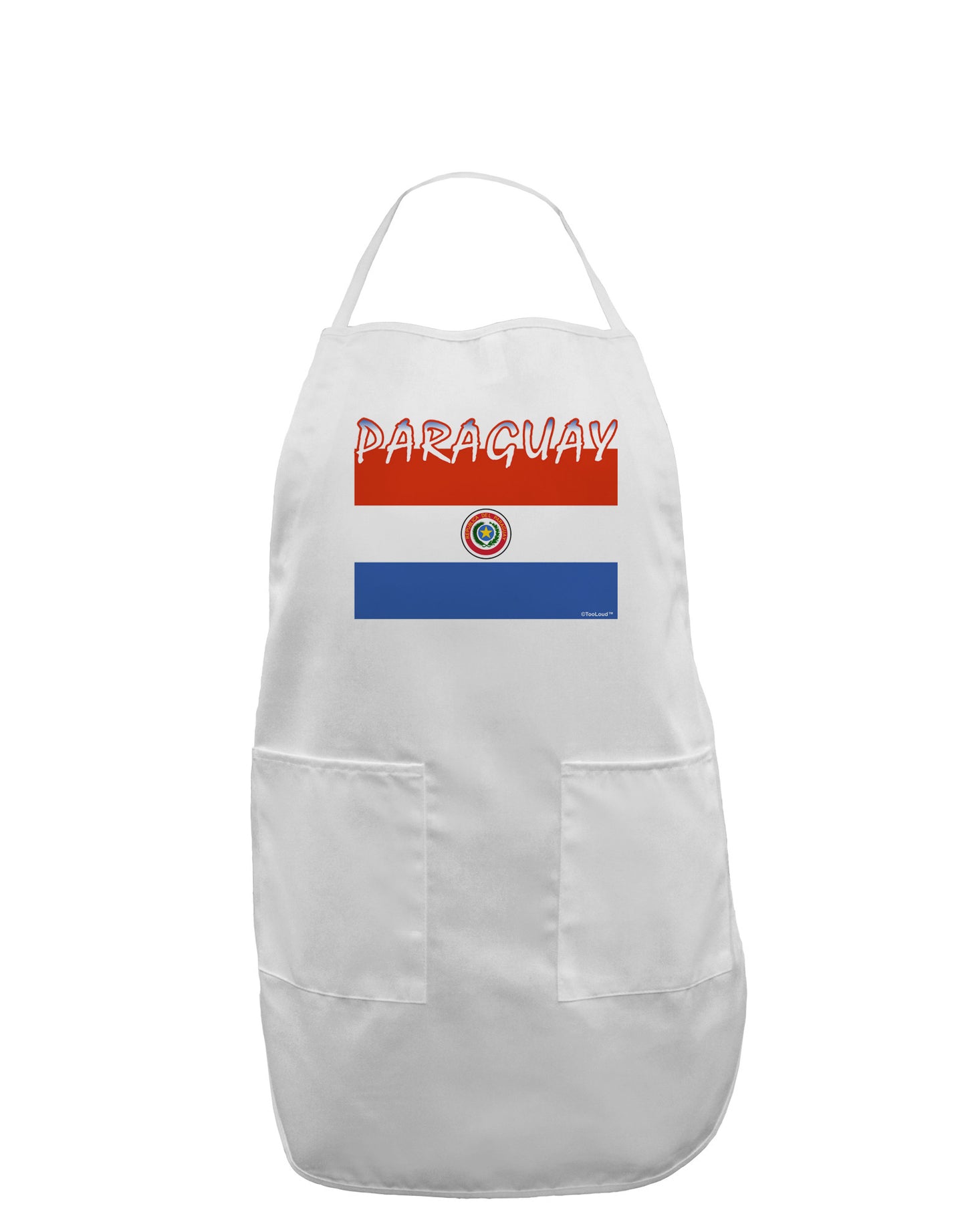 Paraguay Flag Adult Apron-Bib Apron-TooLoud-White-One-Size-Davson Sales