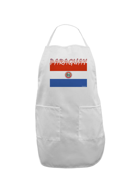Paraguay Flag Adult Apron-Bib Apron-TooLoud-White-One-Size-Davson Sales