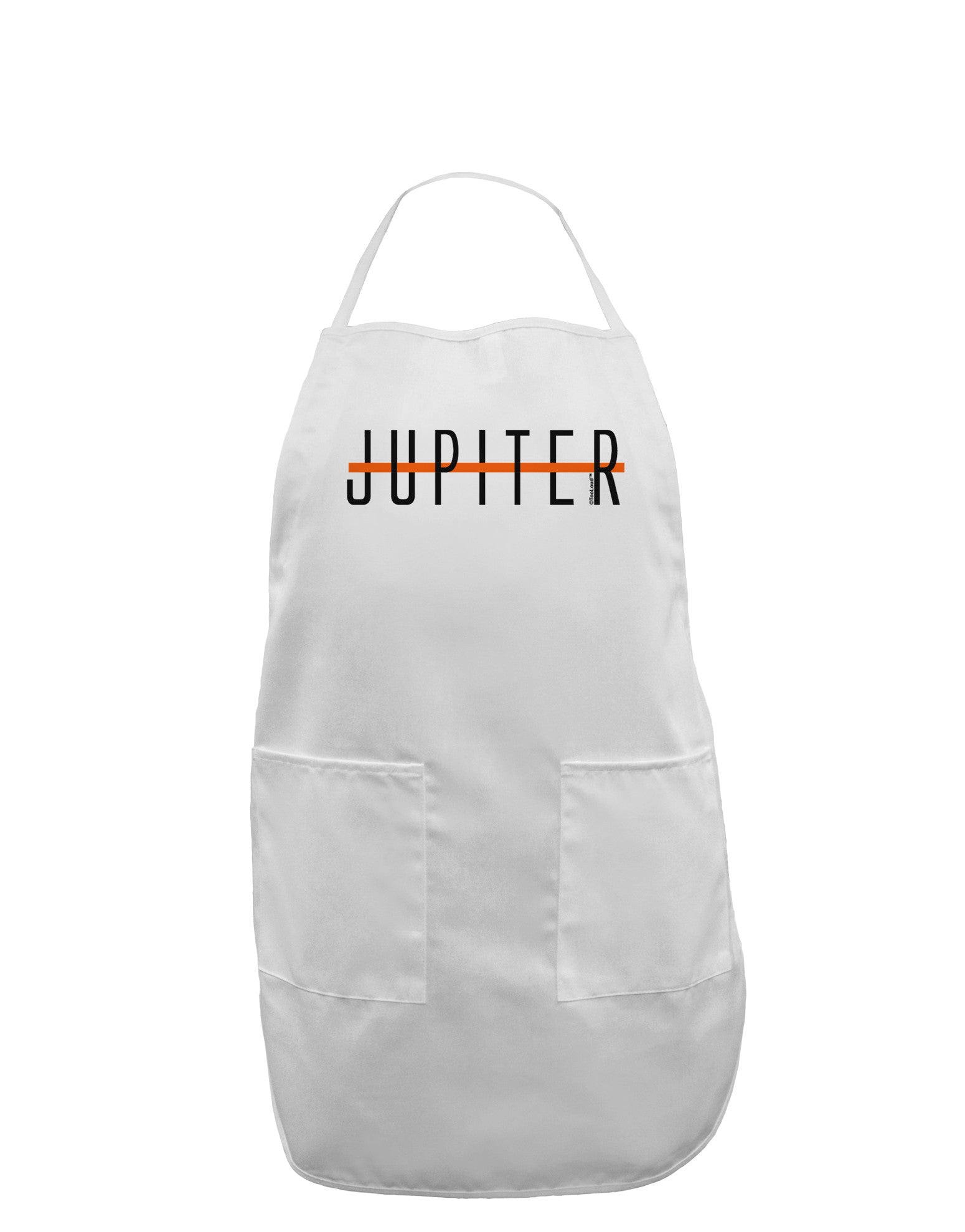 Planet Jupiter Text Only Adult Apron-Bib Apron-TooLoud-White-One-Size-Davson Sales