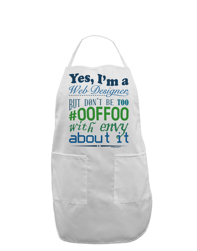 TooLoud Web Designer -00FF00 With Envy Adult Apron-Bib Apron-TooLoud-White-One-Size-Davson Sales