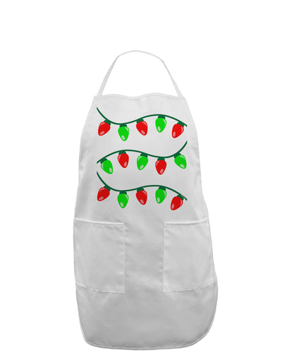 Christmas Lights Red and Green Adult Apron-Bib Apron-TooLoud-White-One-Size-Davson Sales