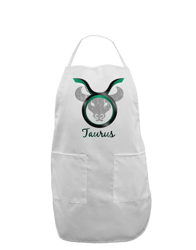 Taurus Symbol Adult Apron-Bib Apron-TooLoud-White-One-Size-Davson Sales