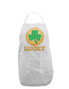 Shamrock Button - Lucky Adult Apron by TooLoud-Bib Apron-TooLoud-White-One-Size-Davson Sales