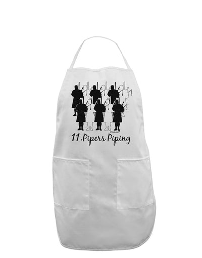 Eleven Pipers Piping Text Adult Apron-Bib Apron-TooLoud-White-One-Size-Davson Sales