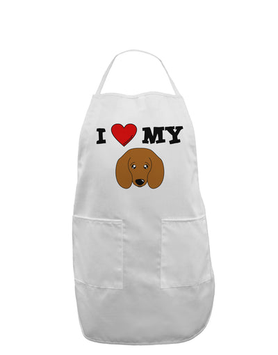 I Heart My - Cute Doxie Dachshund Dog Adult Apron by TooLoud-Bib Apron-TooLoud-White-One-Size-Davson Sales