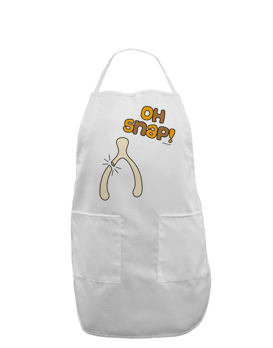 Oh Snap Wishbone - Thanksgiving Adult Apron-Bib Apron-TooLoud-White-One-Size-Davson Sales