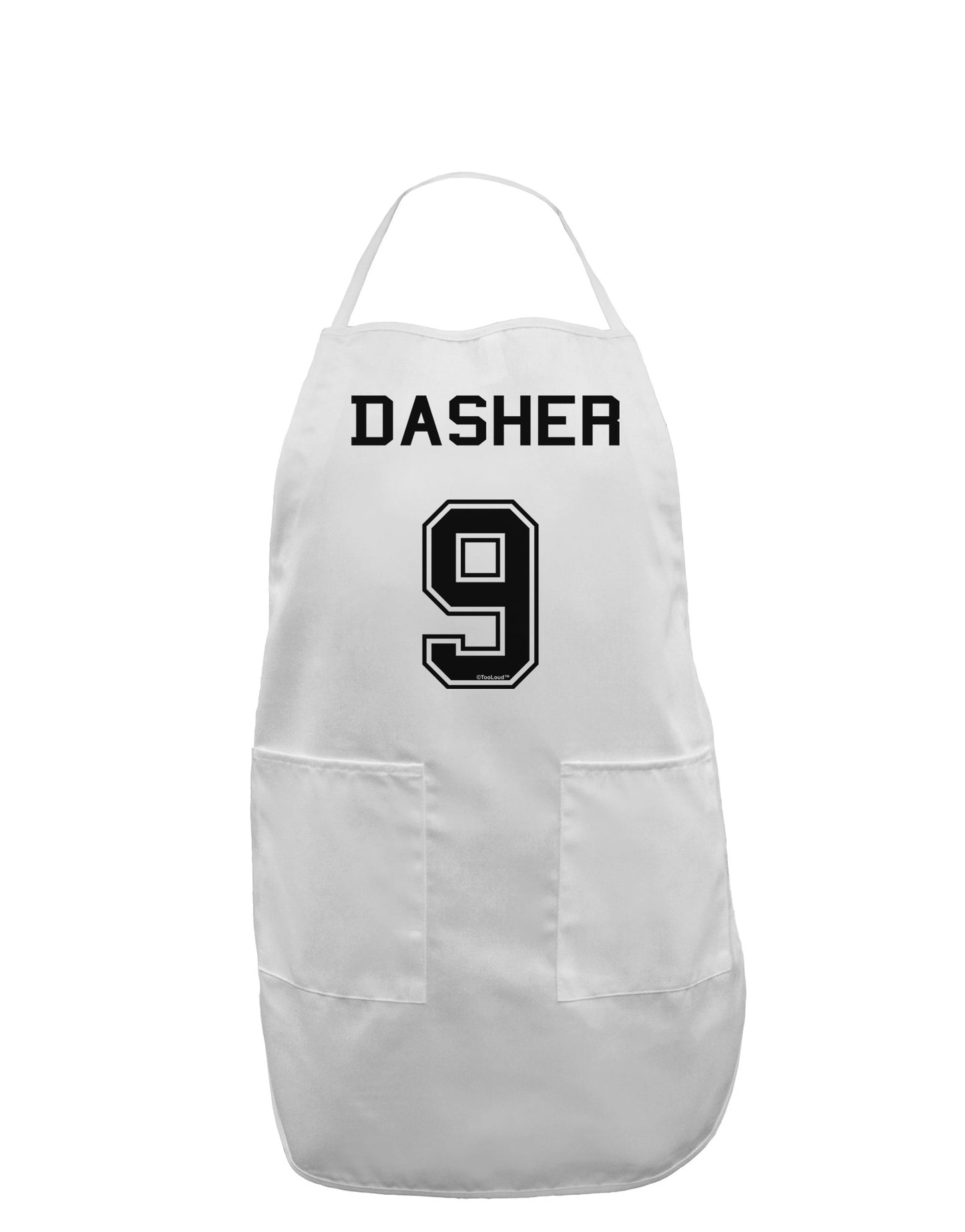 Reindeer Jersey - Dasher 9 Adult Apron-Bib Apron-TooLoud-White-One-Size-Davson Sales