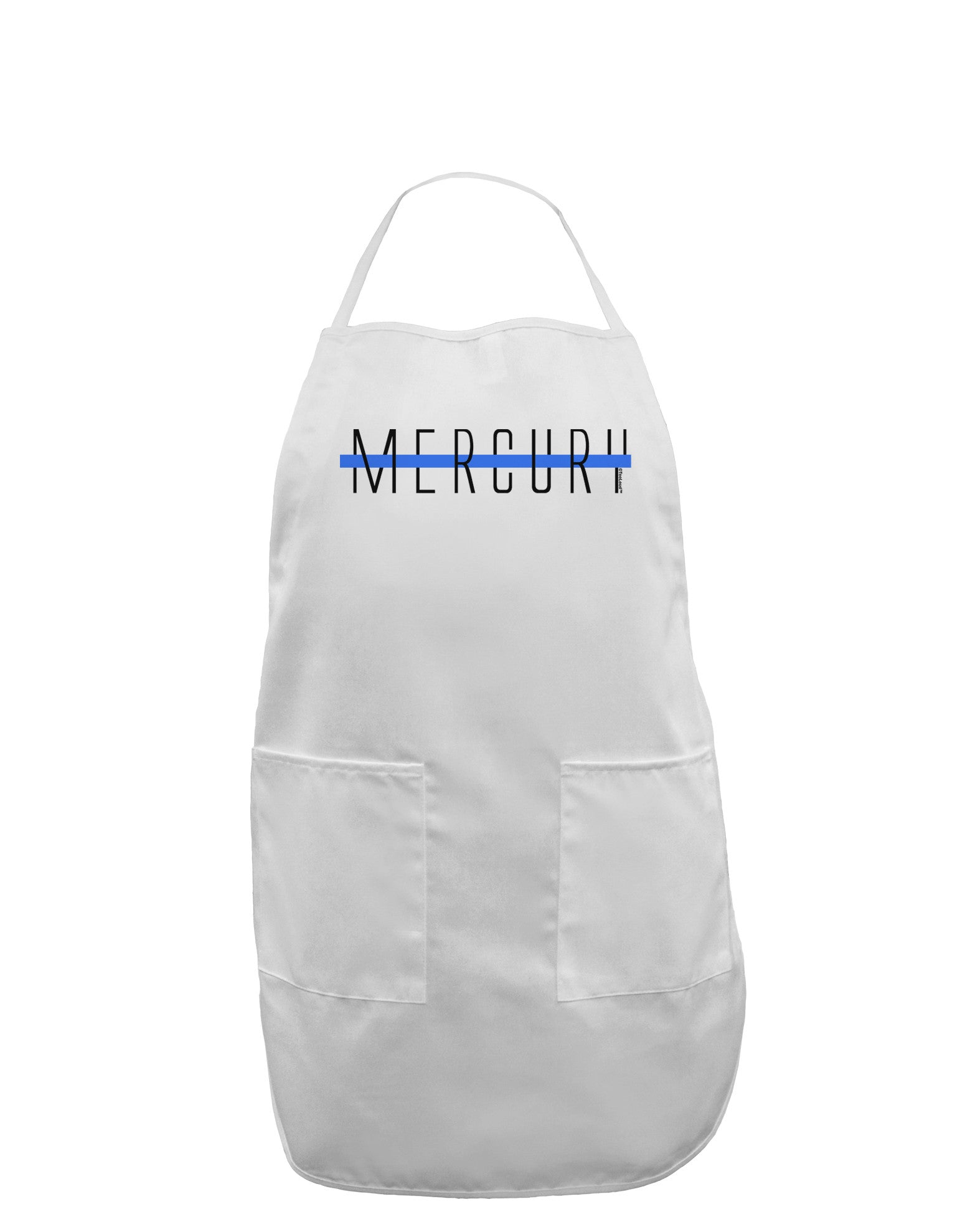 Planet Mercury Text Only Adult Apron-Bib Apron-TooLoud-White-One-Size-Davson Sales