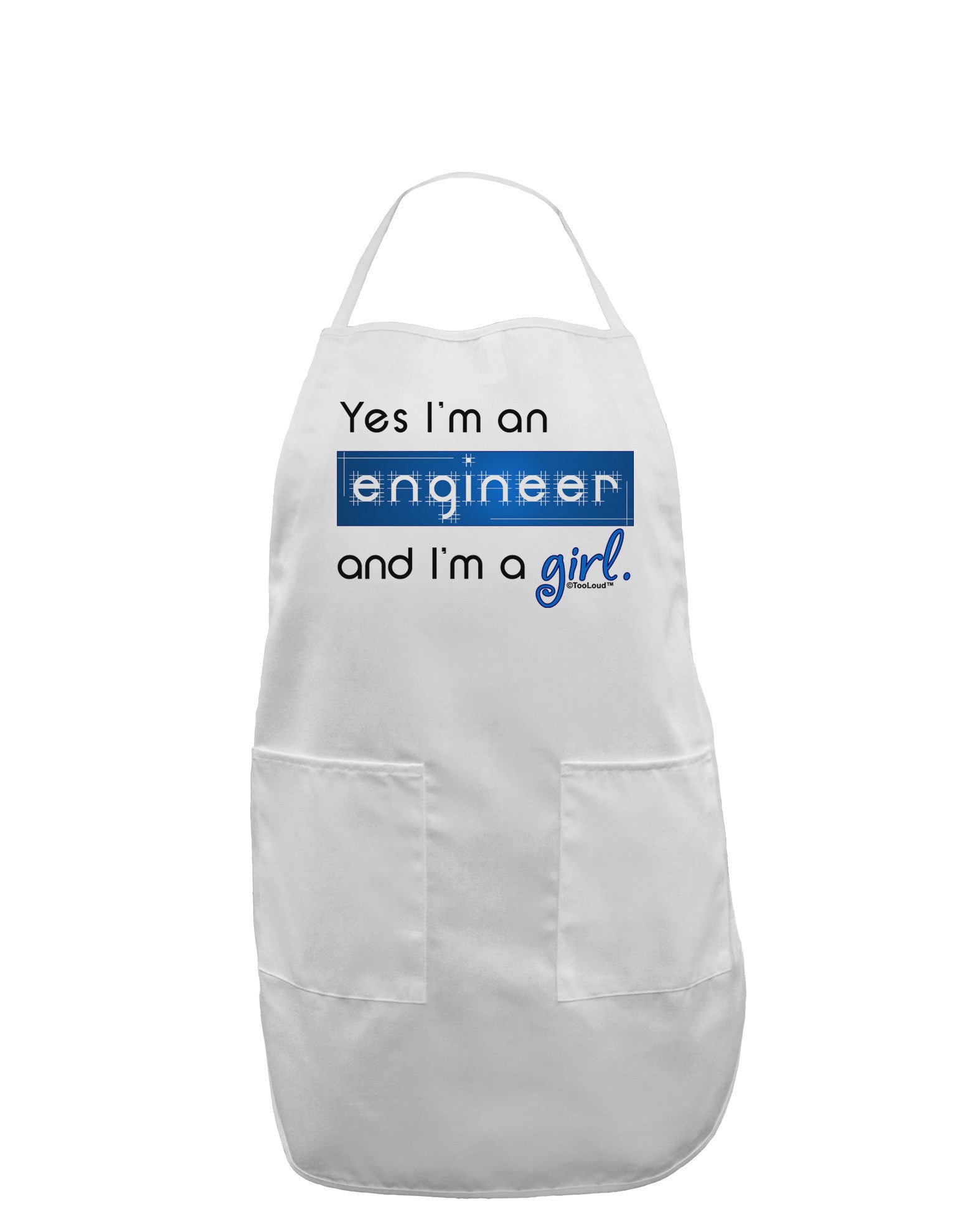 TooLoud Yes I am a Engineer Girl Adult Apron-Bib Apron-TooLoud-White-One-Size-Davson Sales