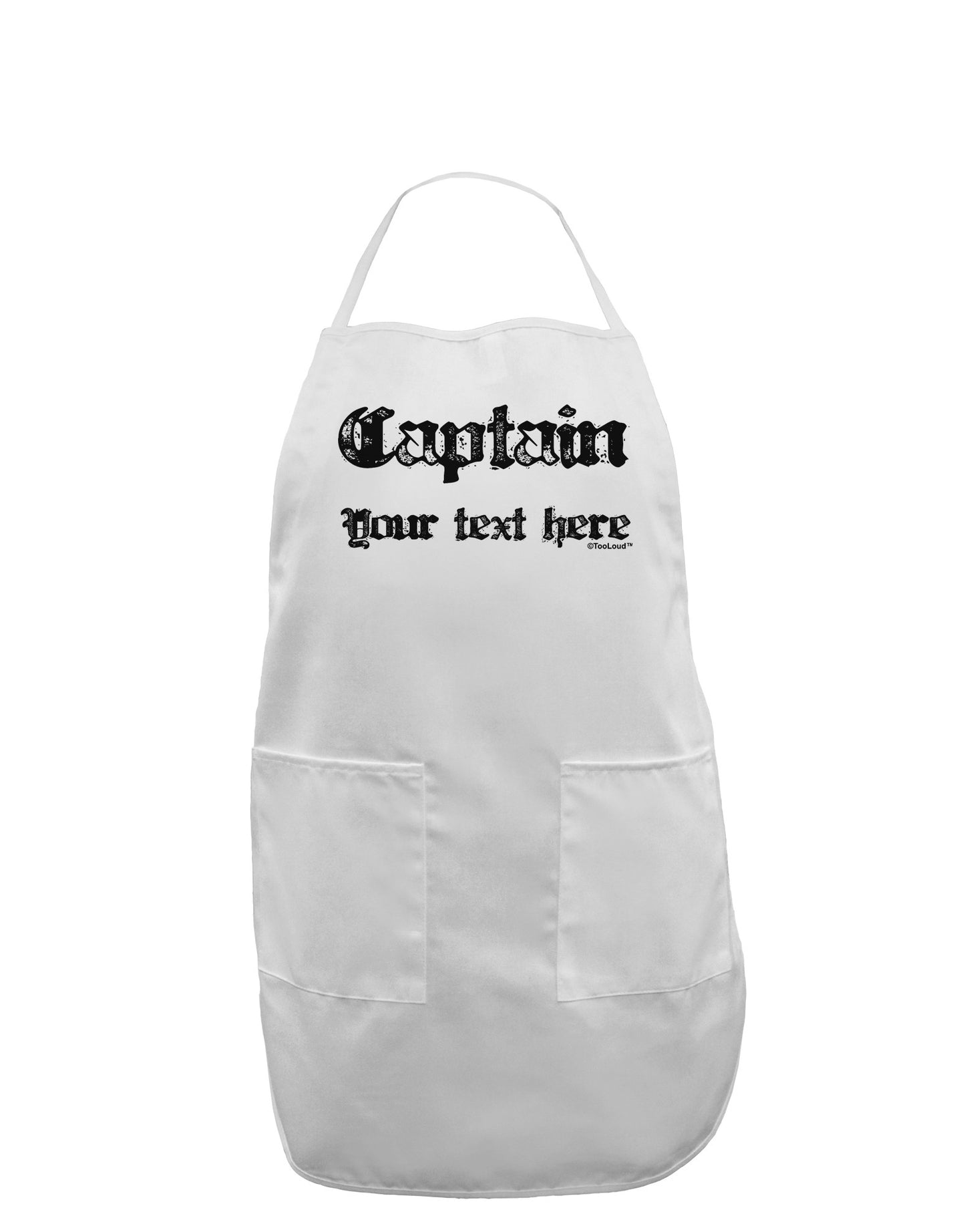 Personalized Captain Adult Apron-Bib Apron-TooLoud-White-One-Size-Davson Sales