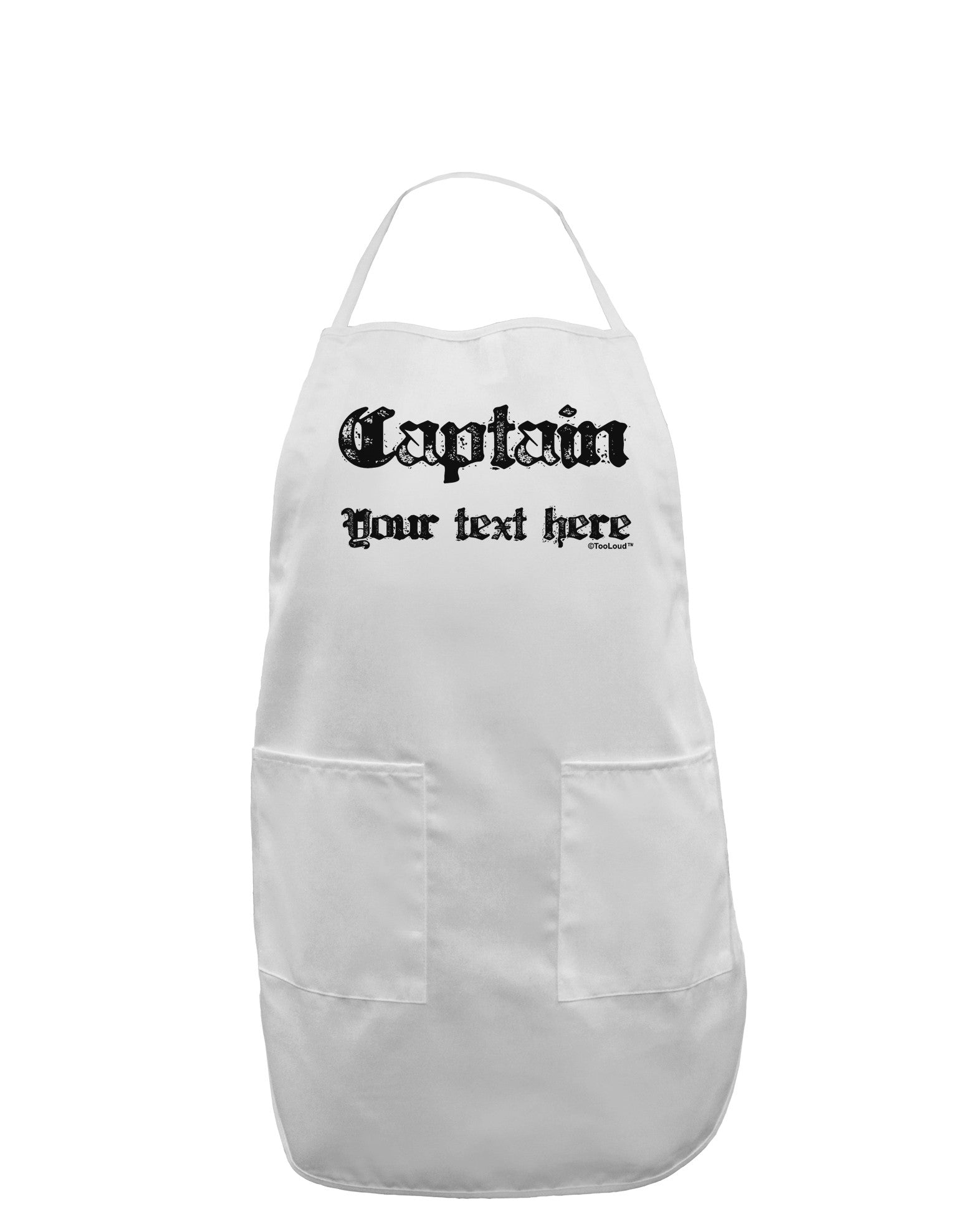 Personalized Captain Adult Apron-Bib Apron-TooLoud-White-One-Size-Davson Sales
