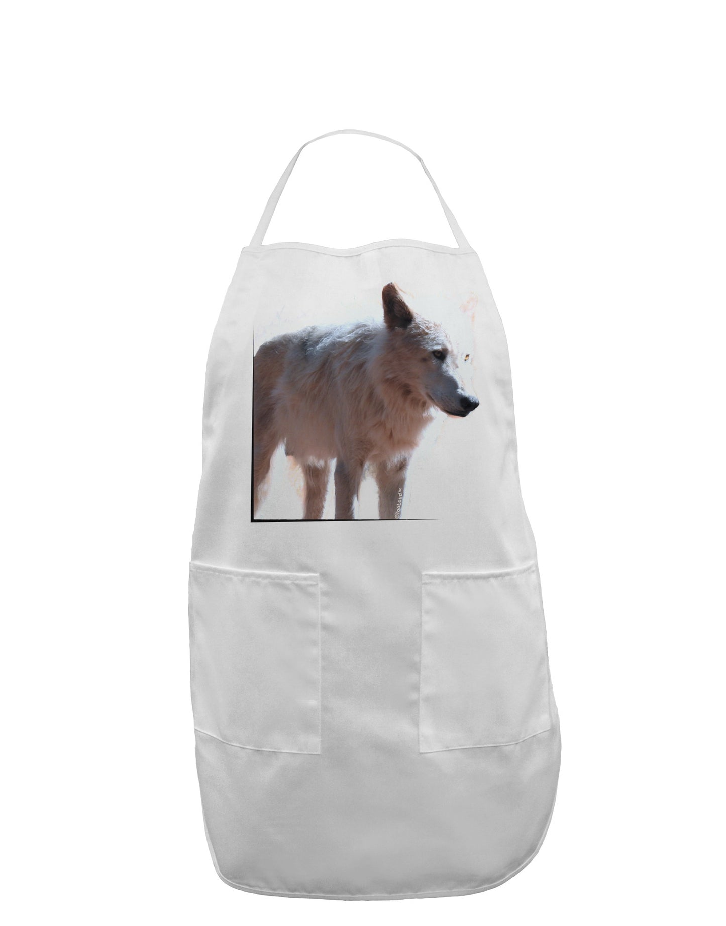 Magnificent Full White Wolf Adult Apron-Bib Apron-TooLoud-White-One-Size-Davson Sales