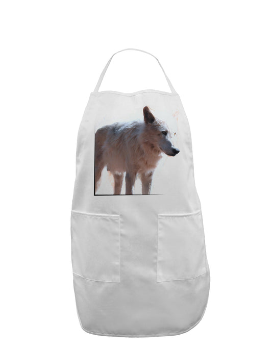Magnificent Full White Wolf Adult Apron-Bib Apron-TooLoud-White-One-Size-Davson Sales