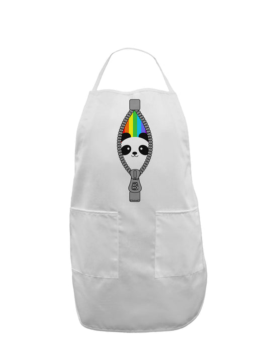 Rainbow Panda Peeking Out of Zipper Adult Apron by TooLoud-Bib Apron-TooLoud-White-One-Size-Davson Sales
