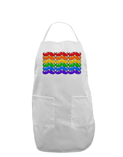 Rainbow Mustaches Gay Pride Flag Adult Apron-Bib Apron-TooLoud-White-One-Size-Davson Sales