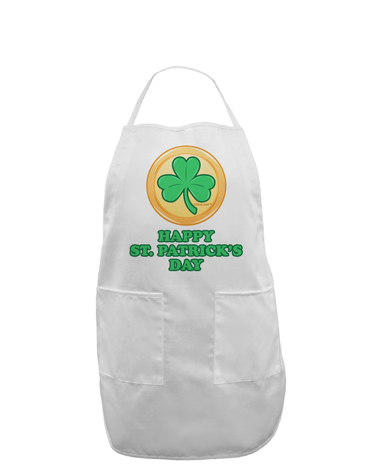 Shamrock Button - St Patrick's Day Adult Apron by TooLoud-Bib Apron-TooLoud-White-One-Size-Davson Sales
