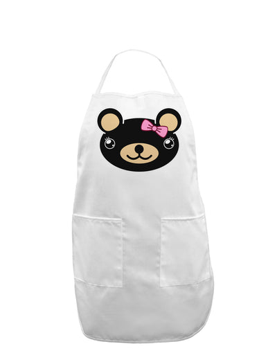 Kyu-T Head - Night Beartholomea Girl Teddy Bear Adult Apron-Bib Apron-TooLoud-White-One-Size-Davson Sales