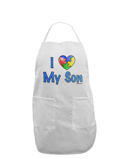 I Heart My Son - Autism Awareness Adult Apron by TooLoud-Bib Apron-TooLoud-White-One-Size-Davson Sales