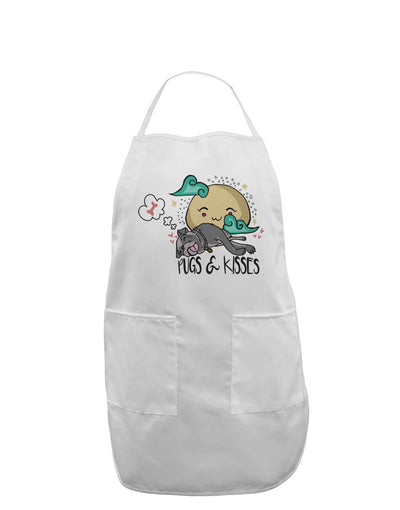 TooLoud Pugs and Kisses Adult Apron-Bib Apron-TooLoud-White-One-Size-Davson Sales