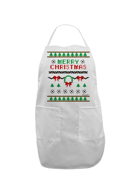Merry Christmas Ugly Christmas Sweater Adult Apron-Bib Apron-TooLoud-White-One-Size-Davson Sales