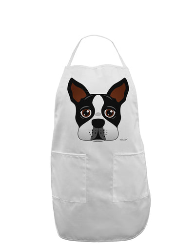 Cute Boston Terrier Dog Face Adult Apron-Bib Apron-TooLoud-White-One-Size-Davson Sales