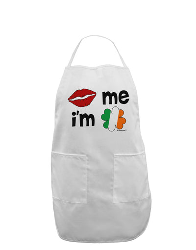 Kiss and Irish Flag Shamrock - Kiss Me I'm Irish Adult Apron by TooLoud-Bib Apron-TooLoud-White-One-Size-Davson Sales