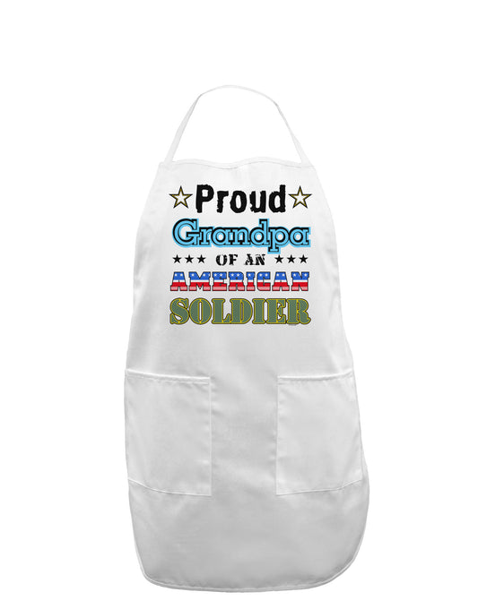 Proud Grandpa of an American Soldier Adult Apron-Bib Apron-TooLoud-White-One-Size-Davson Sales