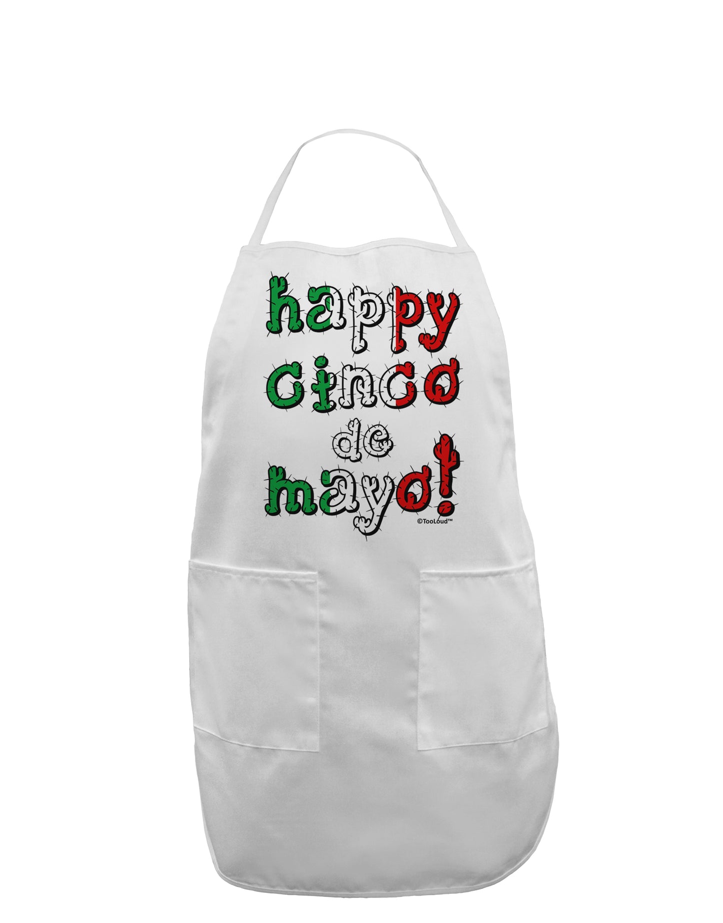 Happy Cinco de Mayo - Cactus Design Adult Apron by TooLoud-Bib Apron-TooLoud-White-One-Size-Davson Sales