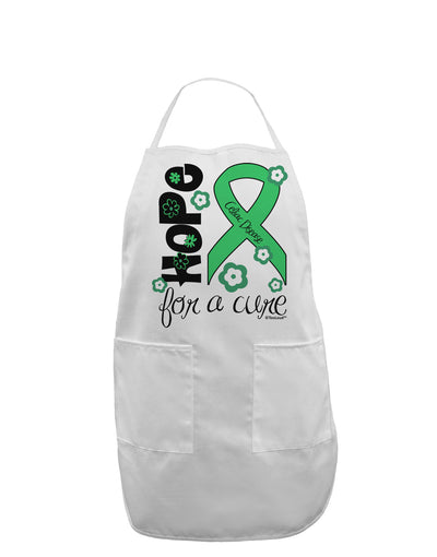 Hope for a Cure - Light Green Ribbon Celiac Disease - Flowers Adult Apron-Bib Apron-TooLoud-White-One-Size-Davson Sales