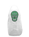 Version 5 Green Day of the Dead Calavera Adult Apron-Bib Apron-TooLoud-White-One-Size-Davson Sales