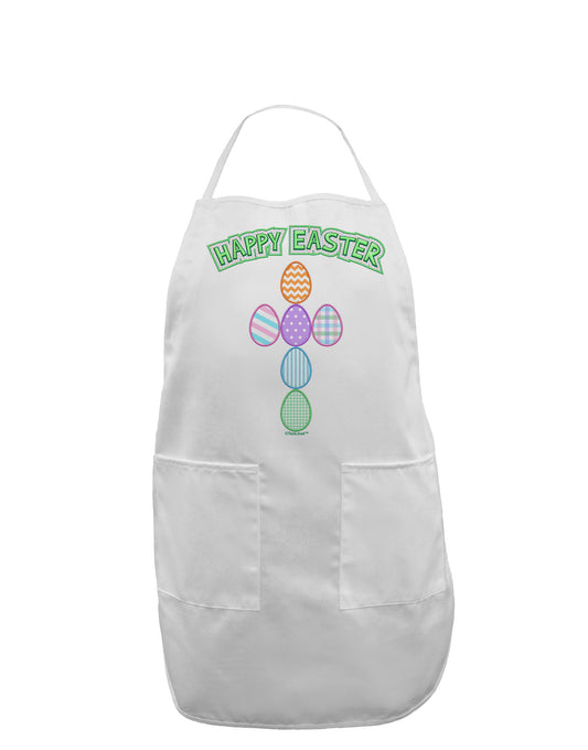 Happy Easter Egg Cross Faux Applique Adult Apron-Bib Apron-TooLoud-White-One-Size-Davson Sales