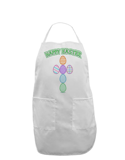 Happy Easter Egg Cross Faux Applique Adult Apron-Bib Apron-TooLoud-White-One-Size-Davson Sales