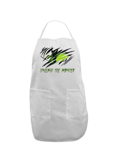 TooLoud Unleash The Monster Adult Apron-Bib Apron-TooLoud-White-One-Size-Davson Sales