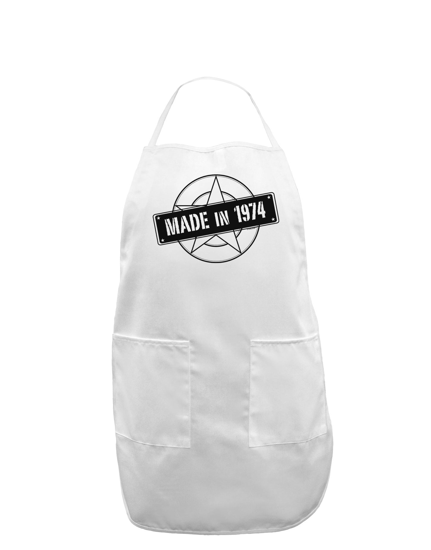 Made In Birth Year 1974 Adult Apron-Bib Apron-TooLoud-White-One-Size-Davson Sales