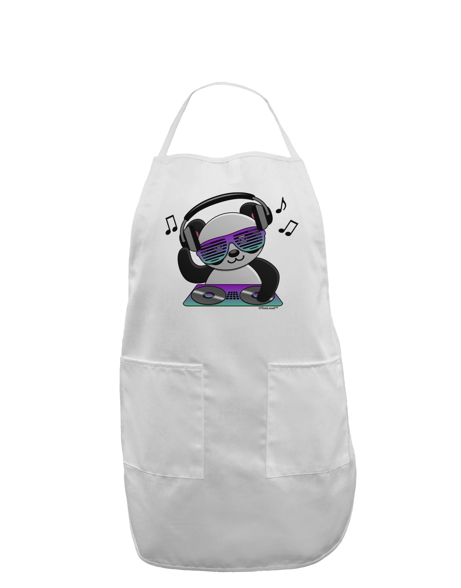 Panda DJ Adult Apron-Bib Apron-TooLoud-White-One-Size-Davson Sales