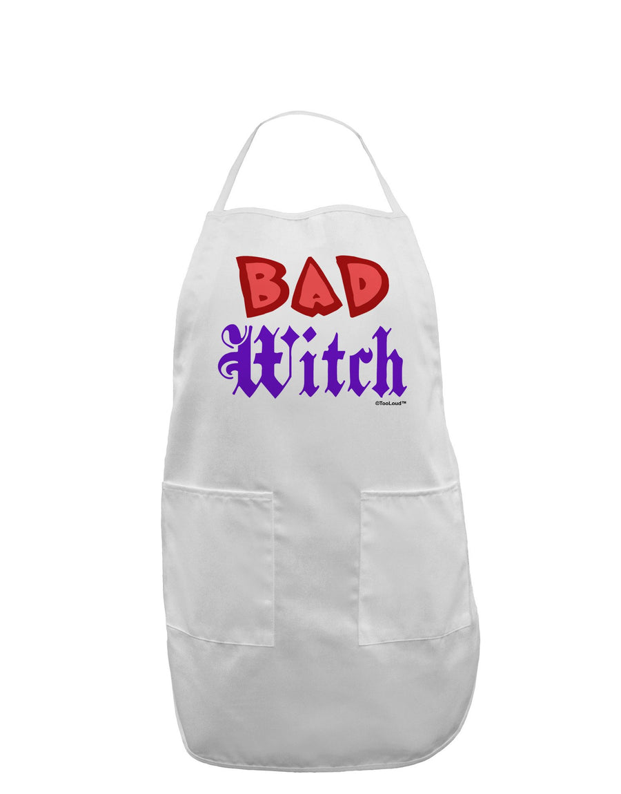 Bad Witch Color Red Adult Apron-Bib Apron-TooLoud-White-One-Size-Davson Sales