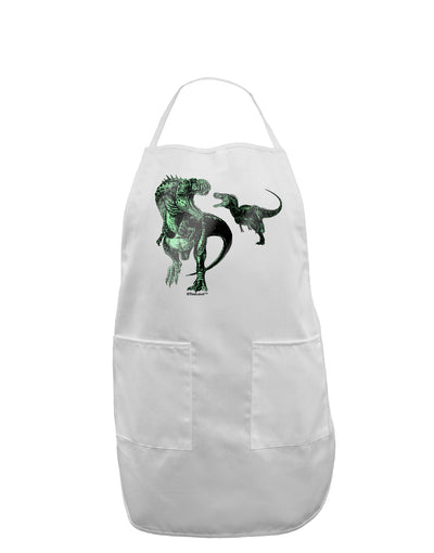 Jurassic Dinosaur Metallic - Silver Adult Apron by TooLoud-Bib Apron-TooLoud-White-One-Size-Davson Sales