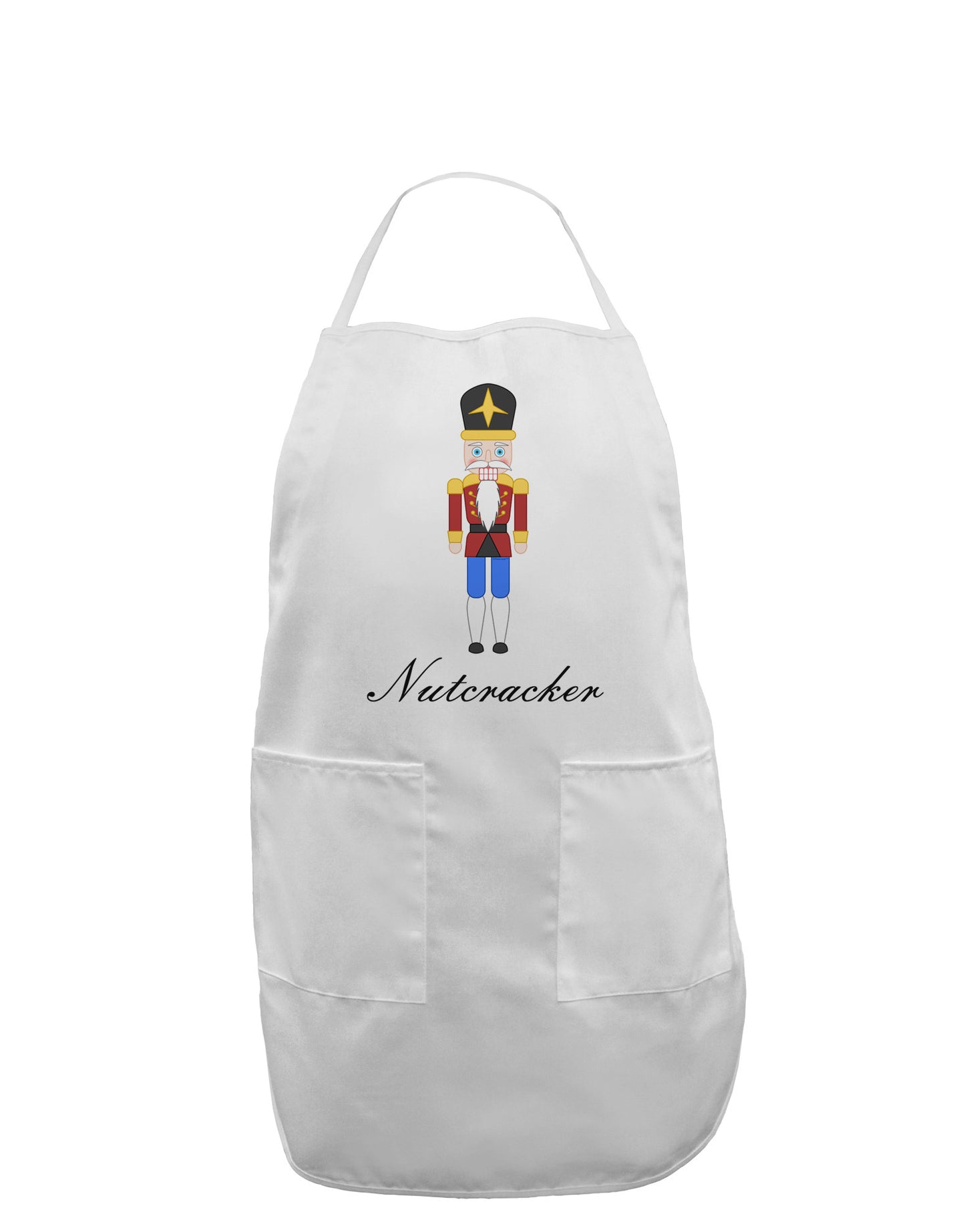 Nutcracker Design - Red Gold Black Text Adult Apron-Bib Apron-TooLoud-White-One-Size-Davson Sales