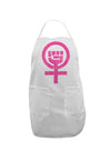 Pink Distressed Feminism Symbol Adult Apron-Bib Apron-TooLoud-White-One-Size-Davson Sales