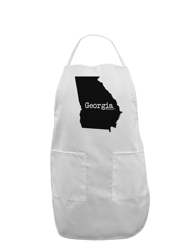 Georgia - United States Shape Adult Apron by TooLoud-Bib Apron-TooLoud-White-One-Size-Davson Sales