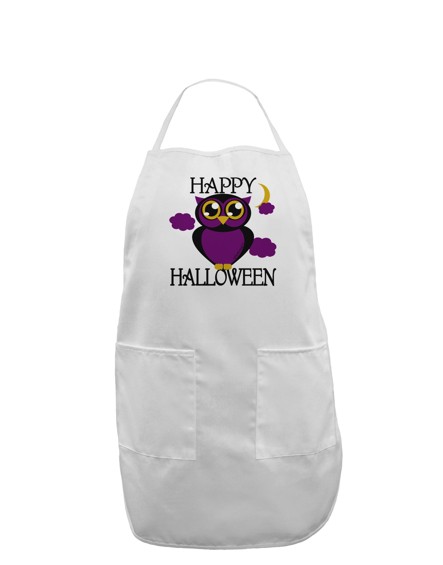 Owl Purple Text Adult Apron-Bib Apron-TooLoud-White-One-Size-Davson Sales